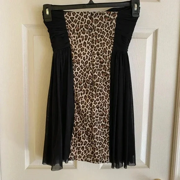 Leopard print strapless dress - Picture 6 of 7
